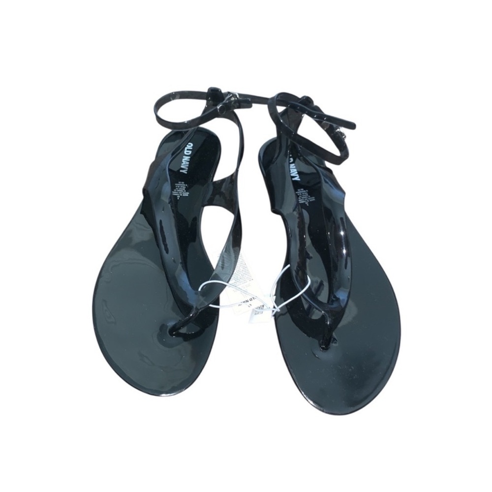 Black ankle strap summer sandal shoes size 7